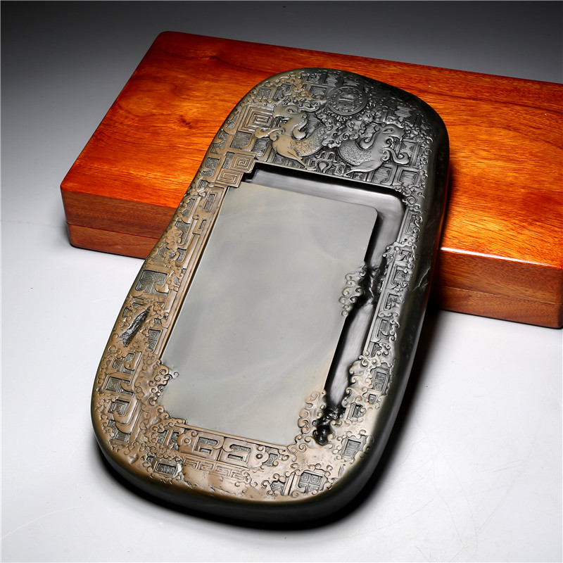 孤品 一物一拍 非遗 省级名师作品 青铜神韵 老坑砚台天然原石精品砚台高档文房四宝书法专用歙砚端砚