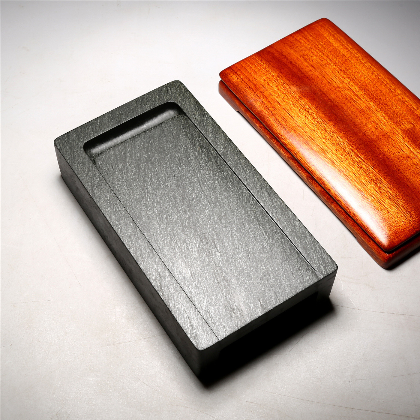 匠心非遗大师砚 经典抄手砚 高档老坑原石砚台 珍藏品手工砚老坑原石歙砚精品品高档原石歙砚文房端砚