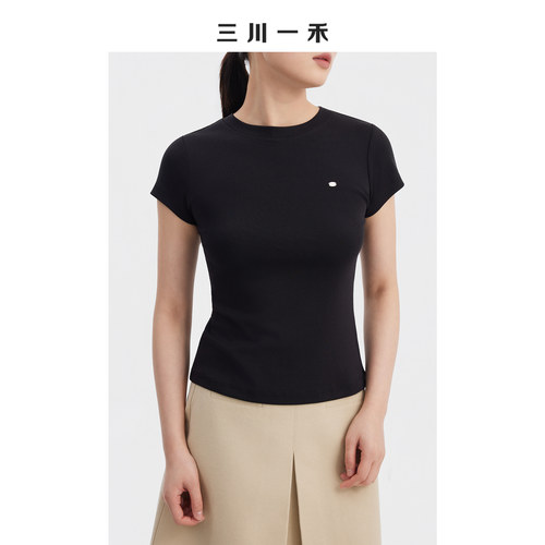 时髦立体标修身显瘦夏季新款短袖