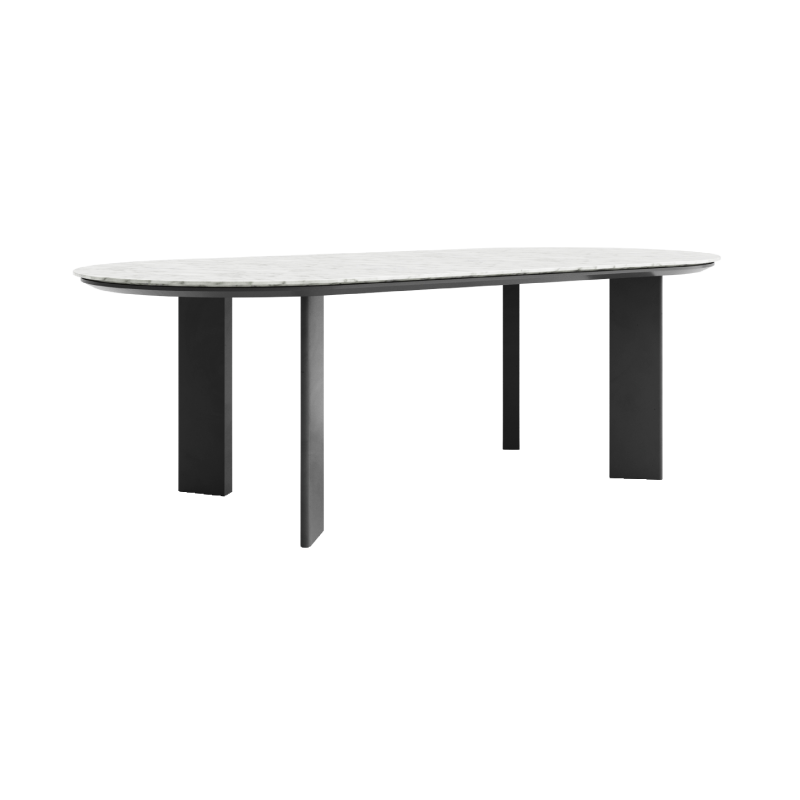 PLAINHOMELAND博领家居傲觅现代简约方形餐桌天然大理石亚光烤漆