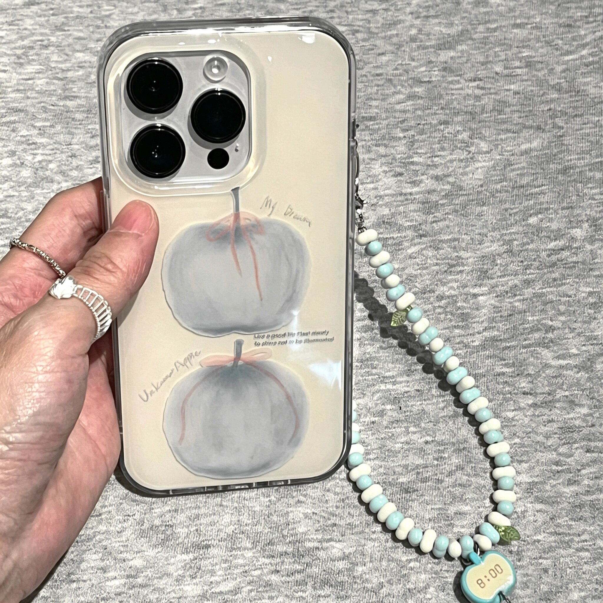适用苹果系列iPhone17新款手机壳16promax14promax清新梦幻蓝苹果15promax13promax半包大孔防摔韩系风保护套