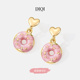 迪琪粉色甜甜圈爱心耳环925银针小众超仙甜美耳坠轻奢耳饰女春夏