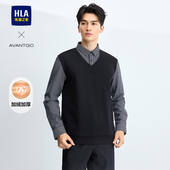 系列针织衫 HLA 海澜之家轻商务经典 25秋冬新假两件加绒加厚毛衣男