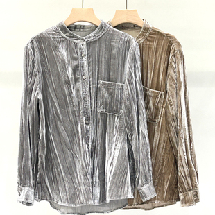 春秋新款 上衣外套上身有质感8379试穿M长71 自己穿送妈妈丝绒衬衫