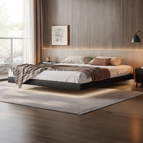 政府补贴法莎蒂无床头悬浮床意式极简轻奢主卧现代简约无靠背床架