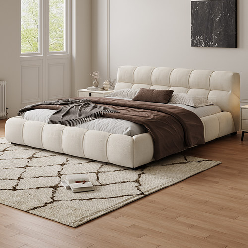 轻奢现代布艺双人大床卧室