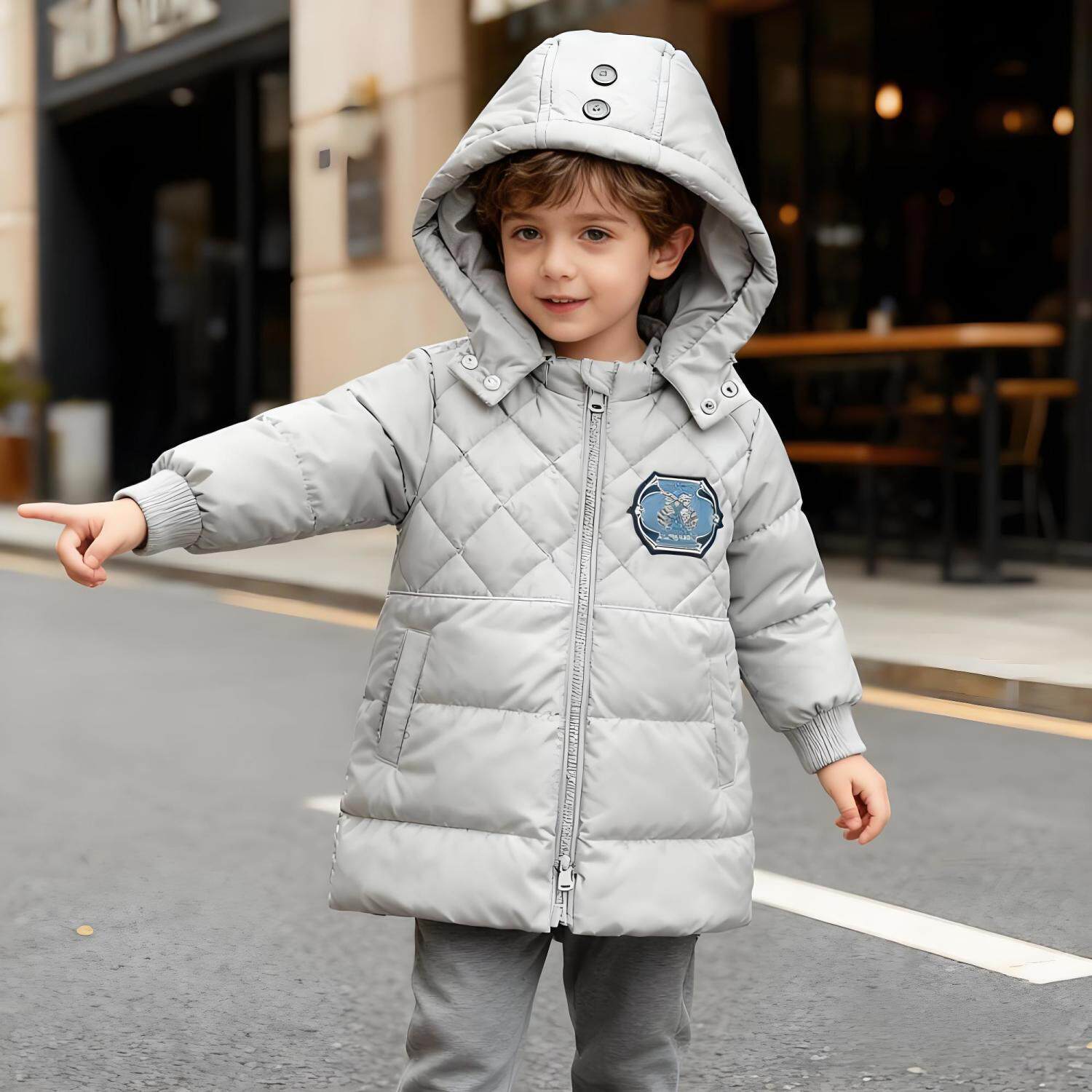 gb好孩子儿童加厚羽绒服男童长款