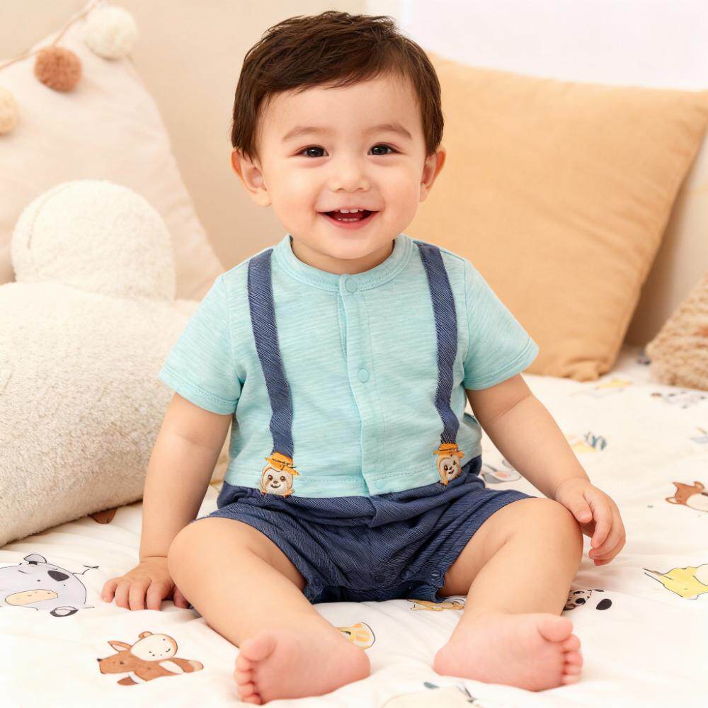 好孩子GB衣服薄款男宝婴儿连体衣