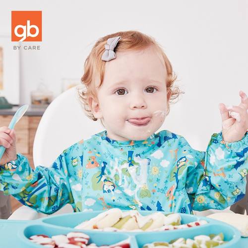 gb好孩子男女宝吃饭防油污围兜
