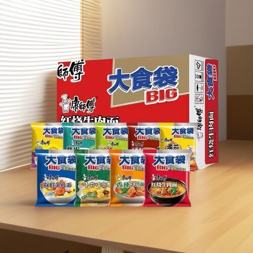 康师傅大食袋24包整箱红烧香辣牛肉面多口味混搭方便面袋装泡面