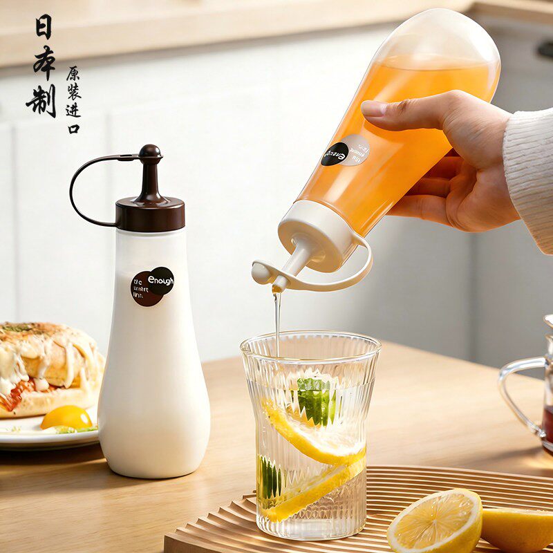 日本进口挤酱瓶厨房大容量番茄沙拉酱挤压瓶食品级商用分装调料瓶