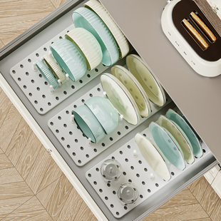 碗架厨房碗碟收纳架家用橱柜抽屉内置物架家用可伸缩餐盘具沥水架