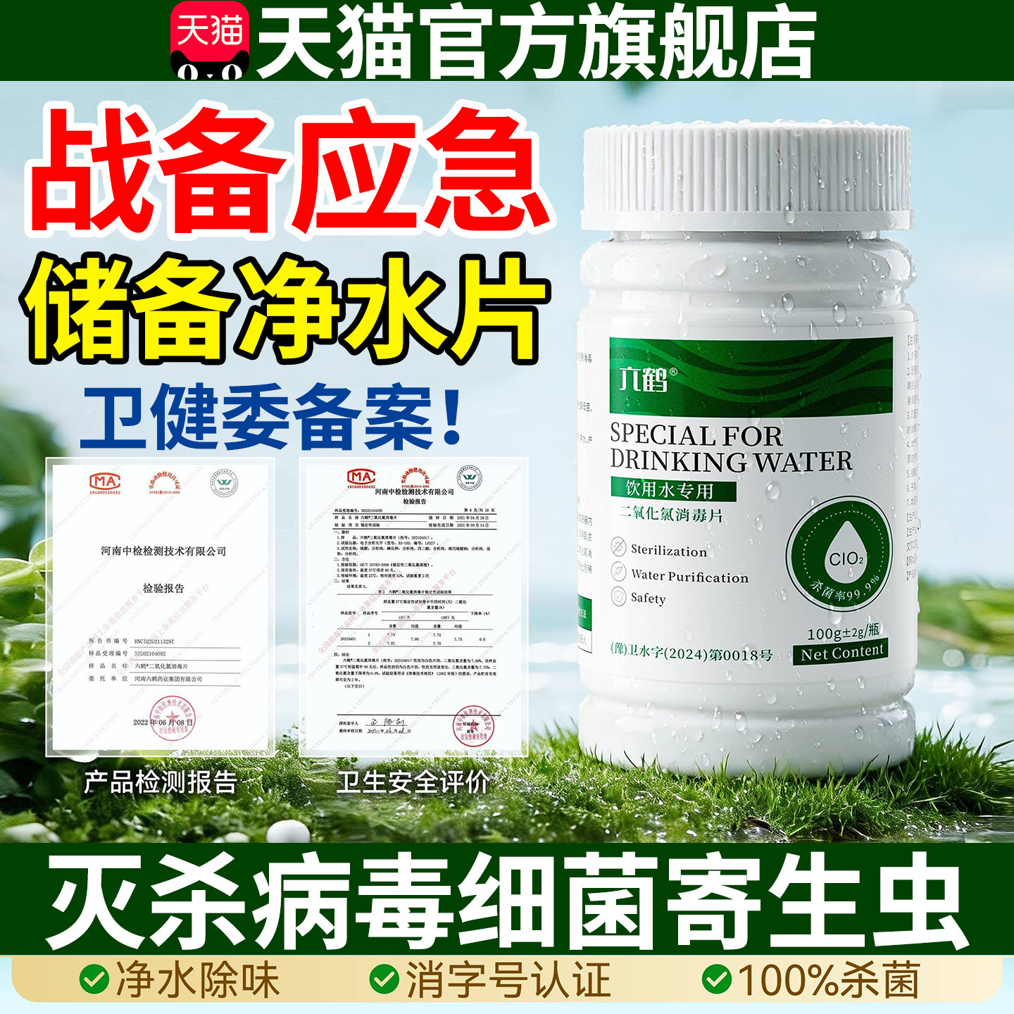 应急储备物资净水片饮用水专用野外生存净水片独立包装店图片