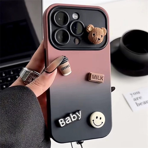 适用iPhone咖啡熊大视窗手机壳