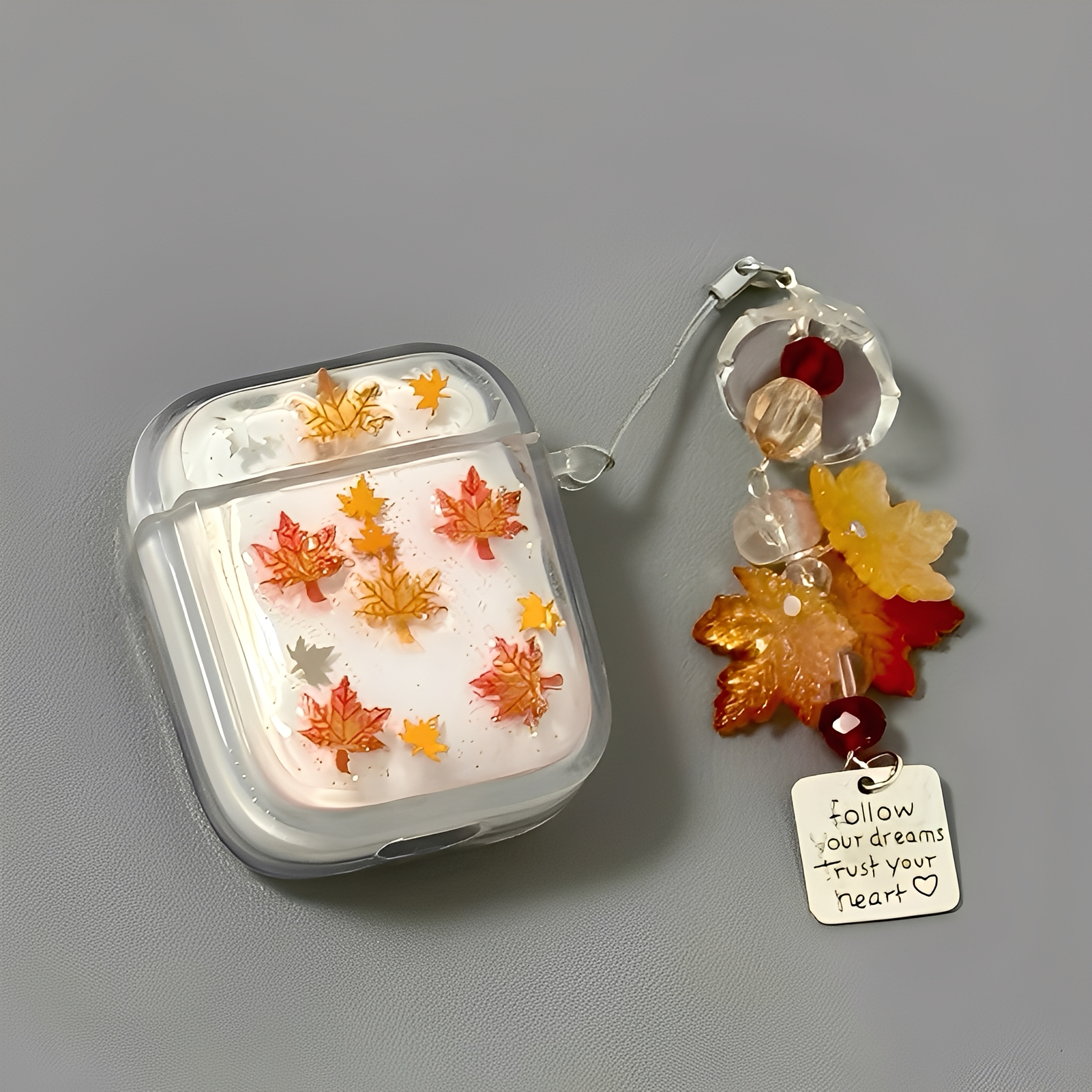 适用Airpods Pro3耳机保护套秋冬滴胶立体枫叶苹果耳机套AirPods4/3保护壳带吊坠airpods1/2代蓝牙耳机壳女款