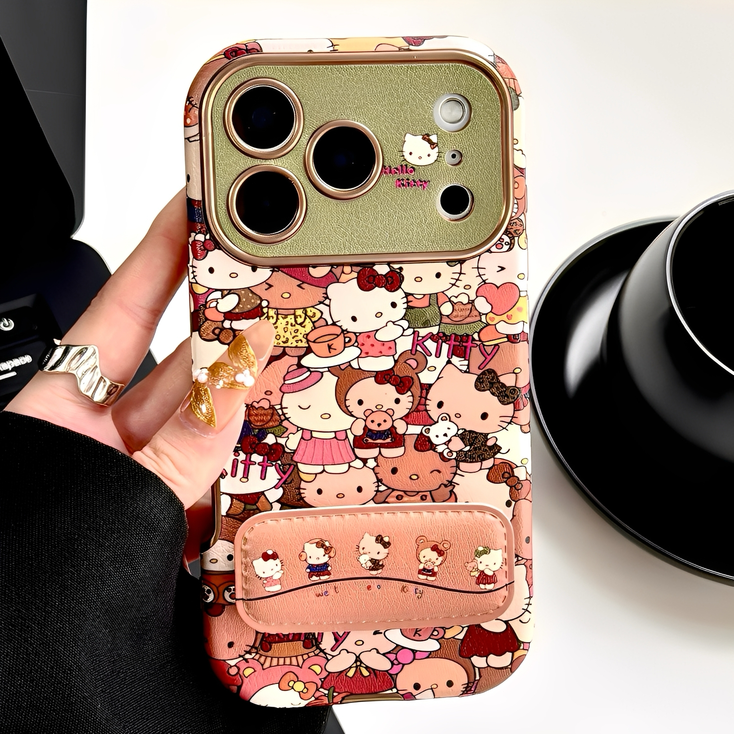 可爱趣味满屏猫咪适用iphone16pro苹果17手机壳新款15pro小众14proamx撞色大视窗全包防摔超好看外壳女高级感