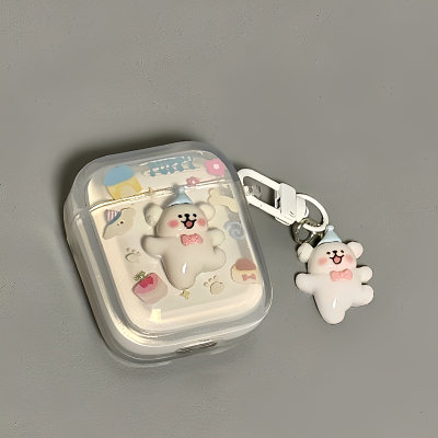 适用AirPods透明蓝帽狗狗耳机套
