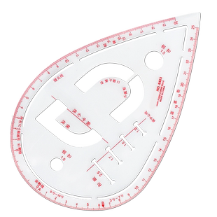 6403多功能袖笼尺纽扣定位打样尺口袋领圈描线尺曲线心形尺打版尺