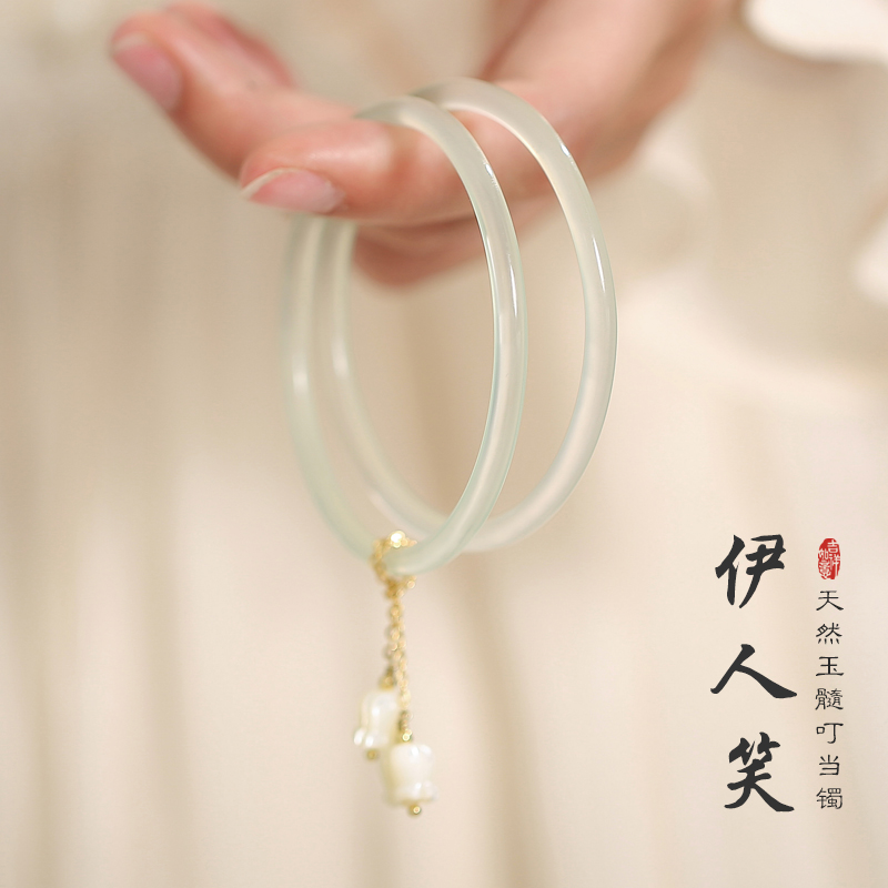 叮当镯玛瑙手镯女玉镯子一对叠戴