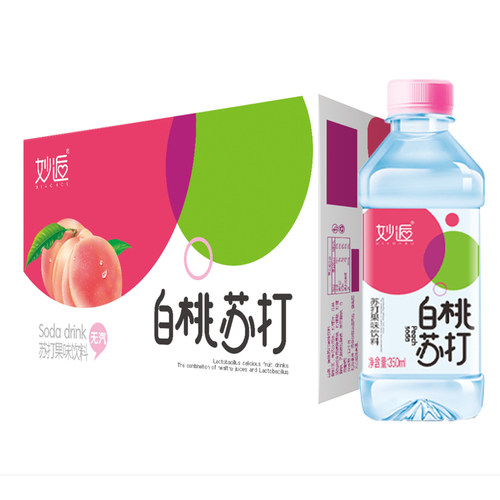 妙逅白桃味苏打水整箱24瓶350ml无糖弱碱性饮品饮料整箱批发