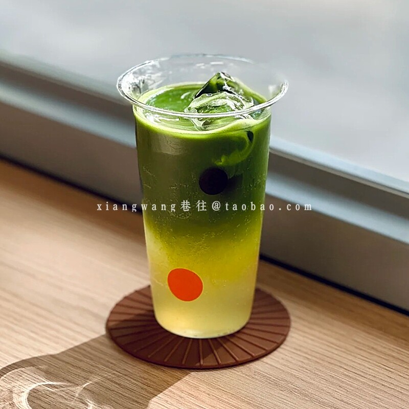 高颜值玻璃彩色波点牛奶杯