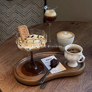 花瓣高腳杯小眾高顏值起泡香檳杯紅酒杯玻璃雪糕杯甜品杯子 法式