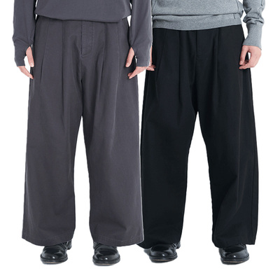 ATTEMPT AW24 隐形褶9分长裤