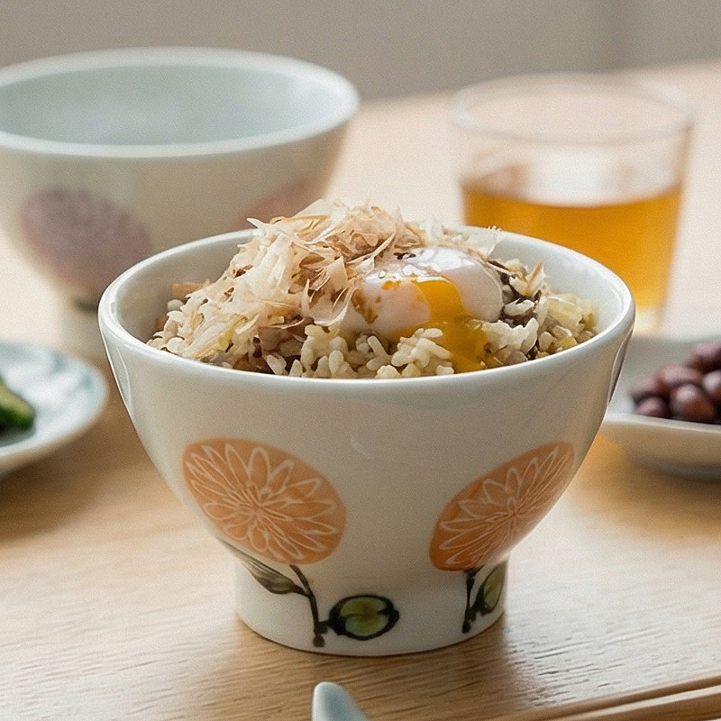 日本进口滨陶雏菊餐具米饭碗高足拉面碗日式简约家用高端情侣对碗