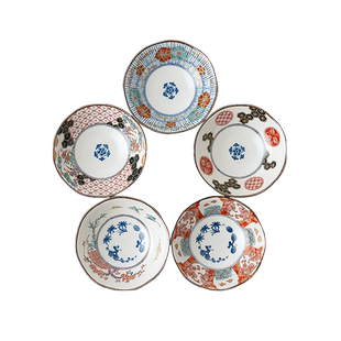 波佐见烧日本进口日式复古家用陶瓷餐具染锦古伊万里套装小碟子