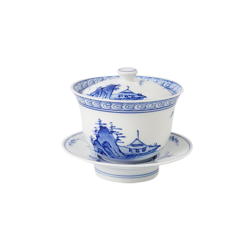 中国式茶碗波佐见烧陶瓷山水