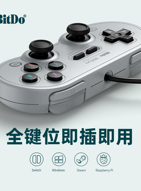 八位堂SN30 Pro有线USB游戏手柄 PC电脑NS带摇杆树莓派Steam 黑神话悟空PC电脑手机Switch主机巫师3震动连发