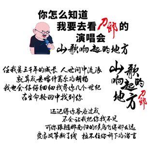 魂速 刀郎演唱会粉丝应援车贴 山歌响起的地方 个性创意歌词贴纸