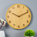 极简钟表简约现代挂钟客厅家用时尚 创意静音木质北欧时钟挂墙挂表