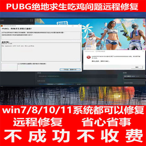 绝地求生内存不能为read吃鸡PUBG崩溃闪退问题远程解决君子阳阳