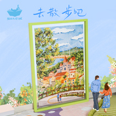 猫 天空之城拼图1000片成人去散步吧风景益智解压高难度拼图玩具