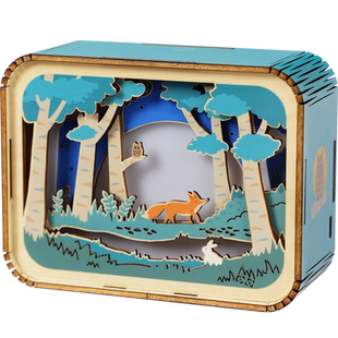 猫的天空之城小夜灯晚安森林治愈温馨解压可充电床头灯礼盒送女友