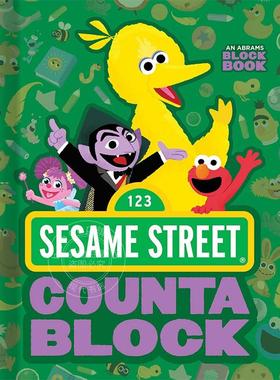 现货 芝麻街学数数 镂空设计造型纸板书 儿童色彩趣味认知读物  英文原版 Sesame Street Countablock