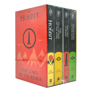 现货 英文原版 The Hobbit and the Lord of the Rings 霍比特人 指环王 套装 共4册 托尔金 魔戒系列