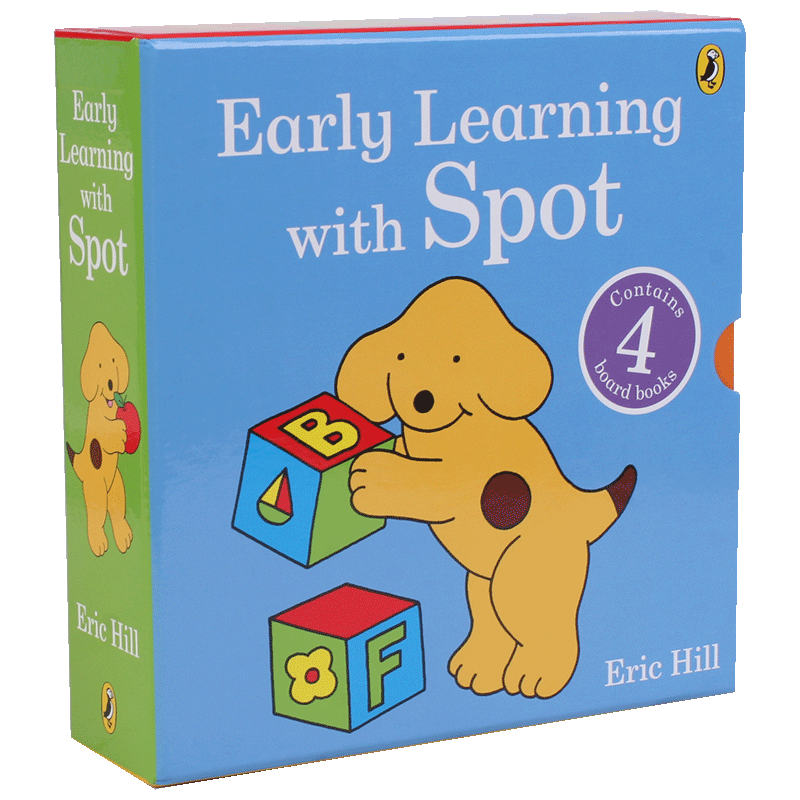 小玻狗 斑点狗小玻 幼儿启蒙早教套装 英文原版 Early Learning With Spot 颜色形状数字单词 纸板书 0-3岁宝宝 Eric Hill