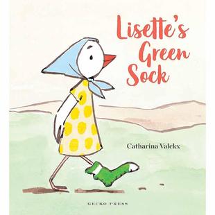 英文原版 Lisette 绿袜子 5岁 Sock 儿童绘本故事书 Green 莉赛特