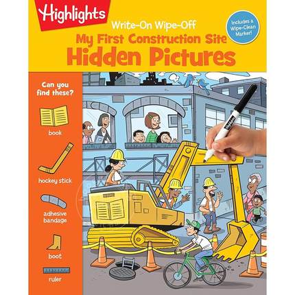 写上擦掉 我的第一个建筑工地 儿童互动绘本书 英文原版 Write-On Wipe-Off My First Construction Site 3-6岁