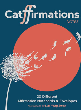 现货 猫的肯定 便签 英文原版 Catffirmations Notes: 20 Different Affirmation Notecards & Envelopes