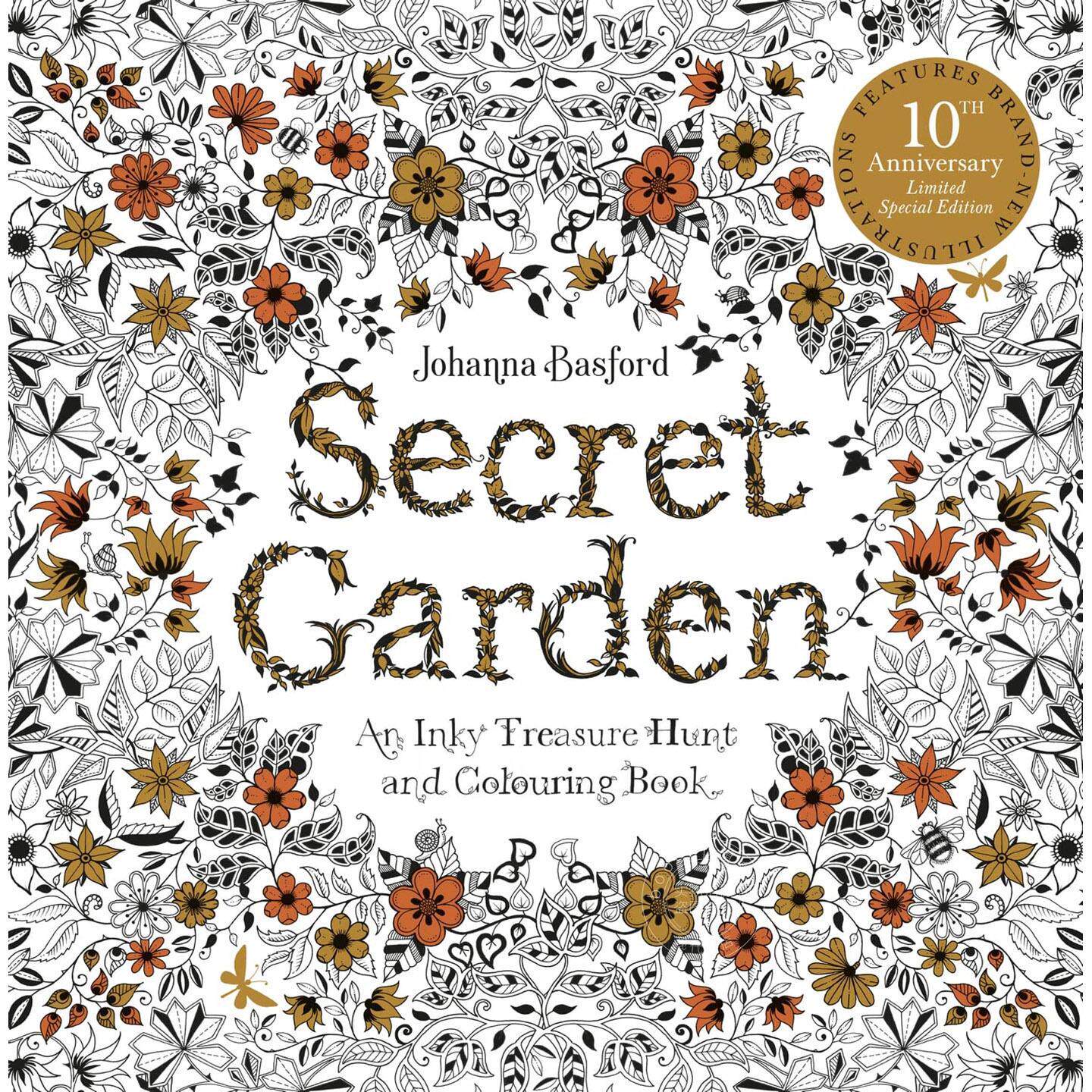 秘密花园：寻宝与涂色书 10周年特别版 Johanna Basford 英文原版 Secret Garden An Inky Treasure Hunt and Colouring Book