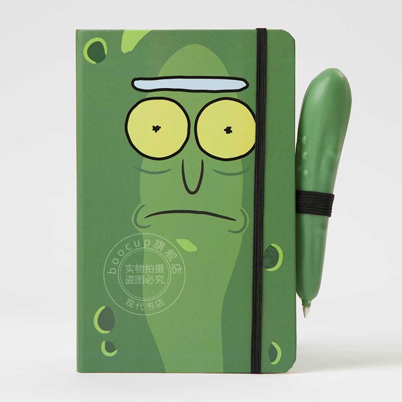 现货 瑞克和莫蒂：酸黄瓜Pickle Rick精装日记本 带酸黄瓜笔 英文原版 Rick and Morty Pickle Rick Hardcover Ruled Journal With