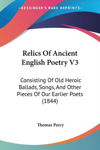 【预售 按需印刷】Relics Of Ancient English Poetry V3
