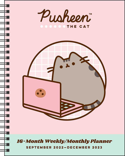 现货 胖吉猫 克莱尔?贝尔顿 2023年周历 英文原版Pusheen 16-Month 2022-2023 Monthly/Weekly Planner Calendar