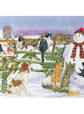 雪人和他的朋友们 1000片拼图 文创周边 Peter Pauper Press 英文原版  Snowman and Friends 1000 Piece Jigsaw Puzzle