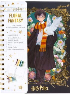 哈利波特花卉幻想周历 电影周边 英文原版 Harry Potter: Floral Fantasy 12-Month Undated Planner