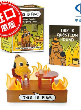 现货 这很好 有声迷你摆件 KC Green meme周边摆件 英文原版 This is Fine Talking Figurine with Light and Sound!  新书预订