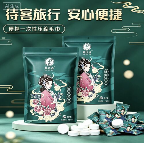 国潮压缩毛巾加厚纯棉旅行